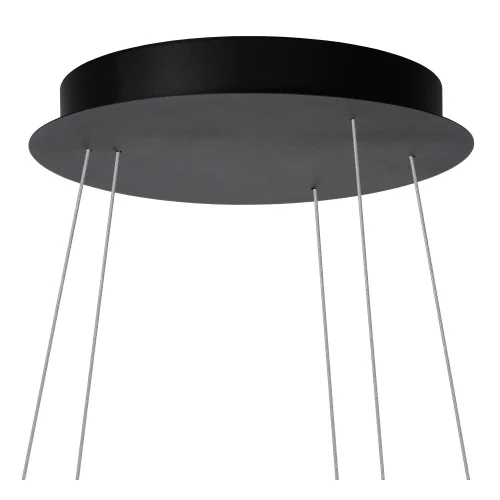 Светильник подвесной LED Triniti 46402/99/30 Lucide чёрный 3 лампы, основание чёрное в стиле модерн кольца фото 2